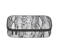 Yyoretp Estuche grande con estampado de piel de serpiente en blanco y negro de gran capacidad, para artículos de oficina., Black, Talla única, Bolsillo para el paquete