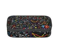 Yyoretp Estuche grande con impresión de fórmula matemática de gran capacidad, estuche para lápices de papelería para suministros de oficina., Black, Talla única, Bolsillo para el paquete