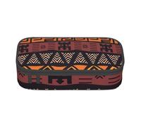 Yyoretp Estuche grande de tela de barro africano con estampado tribal de gran capacidad, para artículos de oficina., Black, Talla única, Bolsillo para el paquete