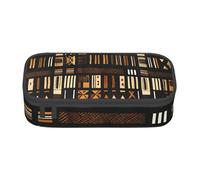 Yyoretp Estuche grande de tela de barro africano con estampado tribal de gran capacidad, para artículos de oficina., Black, Talla única, Bolsillo para el paquete