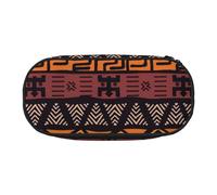 Yyoretp Estuche grande de tela de barro africano con estampado tribal para lápices, estuche grande para artículos de oficina