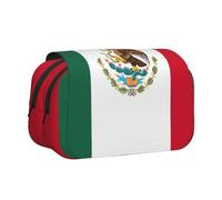 Yyoretp Estuche organizador multifuncional de gran capacidad con diseño de bandera de México