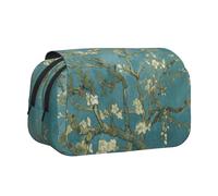Yyoretp Estuche organizador multifuncional de gran capacidad con estampado de almendros y flores