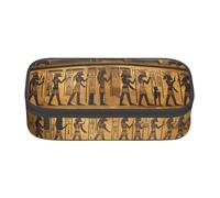 Yyoretp Estuche para lápices con estampado de jeroglíficos egipcios de gran capacidad, organizador de oficina, caja de maquillaje