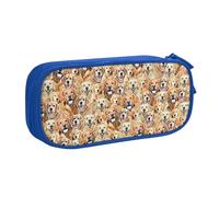 Yyoretp Estuche para lápices con estampado de perros labrador retriever de gran capacidad, organizador de maquillaje con cremallera de doble capa., Blue, Talla única, Estuche de belleza