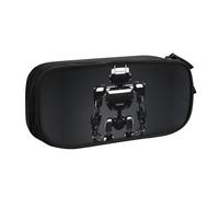 Yyoretp Estuche para lápices con estampado de robot negro de gran capacidad, organizador de maquillaje con cremallera de doble capa., Black, Talla única, Estuche de belleza