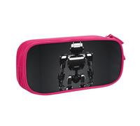 Yyoretp Estuche para lápices con estampado de robot negro de gran capacidad, organizador de maquillaje con cremallera de doble capa., Pink, Talla única, Estuche de belleza