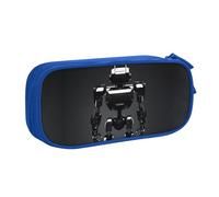 Yyoretp Estuche para lápices con estampado de robot negro de gran capacidad, organizador de maquillaje con cremallera de doble capa., Blue, Talla única, Estuche de belleza