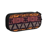 Yyoretp Estuche para lápices con estampado tribal de gran capacidad, con cremallera de doble capa, organizador de maquillaje., Black, Talla única, Estuche de belleza
