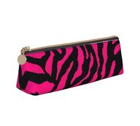 Yyoretp Estuche triangular simple con estampado de cebra, tigre y leopardo rosa, bolsa de almacenamiento para suministros de oficina, cosméticos, artículos de tocador, White, Talla única, Estuche de