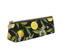 Yyoretp Estuche triangular simple con estampado de limón amarillo para suministros de oficina, cosméticos, artículos de tocador, White, Talla única, Estuche de belleza