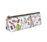 Yyoretp French Paris Tour - Estuche triangular para guardar bolígrafos, artículos de oficina, cosméticos, artículos de tocador, White, Talla única, Estuche de belleza