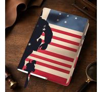 Yyoretp Funda de cuero para diario de soldados militares de Estados Unidos, diseño patriótico del Día de los Caídos, tamaño A5, recargable, de piel auténtica