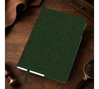 Yyoretp Funda de piel auténtica recargable con estampado de pétalos florales de color verde cazador, tamaño A5
