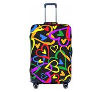 Yyoretp Funda elástica para equipaje con estampado de arco iris Gay Pride con cremallera, se adapta a 18-32 pulgadas., White, L