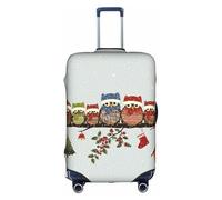 Yyoretp Funda elástica para equipaje con estampado de búhos de Navidad en rama, funda de protección para maleta con cremallera que se adapta a 45,7 a 81,3 cm., White, M