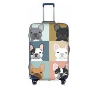 Yyoretp Funda elástica para equipaje con estampado de bulldog francés, funda protectora para maleta con cremallera que se adapta a 18-32 pulgadas., White, XL