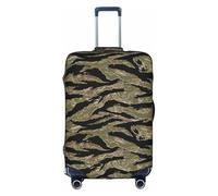 Yyoretp Funda elástica para equipaje con estampado de camuflaje a rayas de tigre, funda de protección para maleta con cremallera que se adapta a 45,7 a 81,3, White, XL