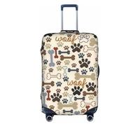 Yyoretp Funda elástica para equipaje, con estampado de huesos, de perro, con cremallera, se adapta a 45,7 a 81,3 cm., White, S