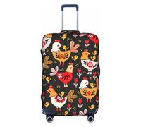 Yyoretp Funda elástica para equipaje con estampado de pollos de gallo, funda de protección para maleta con cremallera que se adapta a 45,7 a 81,3 cm., White, XL