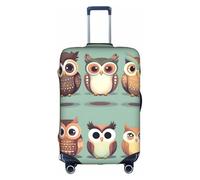 Yyoretp Funda elástica para equipaje, diseño de búhos de dibujos animados, funda de protección para maleta con cremallera, se adapta a 18-32 pulgadas., White, M