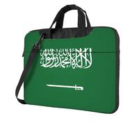 Yyoretp Funda para portátil con estampado de bandera de Arabia Saudita, funda portátil de un solo hombro, compatible con 13-16 pulgadas, Black, 13 inch