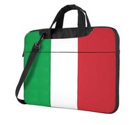 YYORETP Funda portátil con estampado de bandera de Italia, funda portátil de un solo hombro, compatible con 13 a 16 pulgadas, Black, 15.6 inch
