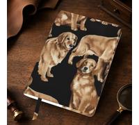 Yyoretp Golden Retrievers - Funda de cuero para diario A5, recargable, de piel auténtica, para cuaderno