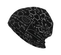 Yyoretp Gorro de punto con estampado 3D para adultos, diseño abstracto de ciencia, química, elástico, cálido, holgado, para mujeres y hombres, color negro