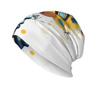 Yyoretp Gorro de punto con estampado de cerebro de inteligencia artificial para adultos, elástico, cálido, holgado, para mujeres y hombres, color negro