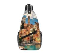 Yyoretp Hermosa mochila bandolera con estampado de Italia, mochila cruzada para viajes, senderismo, escalada