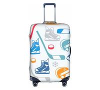 Yyoretp Hockey Elements - Funda elástica para equipaje, con estampado creativo, funda protectora para maleta con cremallera para 45,7 a 81,3 cm., White, L