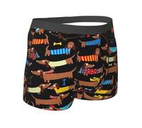 Yyoretp I Love My Dog Dachshunds - Calzoncillos tipo bóxer para hombre, ajuste elástico, de microfibra, para uso diario, Negro, XL