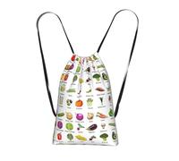 Yyoretp Introducción de varias mochilas con cordón estampado de verduras, mochila de almacenamiento para deportes, playa, natación, gimnasio, viajes.
