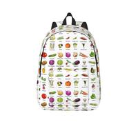Yyoretp Introducción de varias mochilas de lona con estampado de verduras, mochila deportiva ligera e informal, bolsa multiusos de viaje, Black, S, Casual