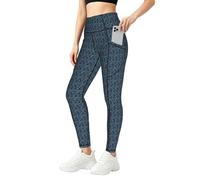 Yyoretp Leggings de gimnasio con estampado de escamas de dragón mágico en 3D con bolsillos, pantalones de yoga para mujer, de cintura alta, para deportes, correr, Negro, XL
