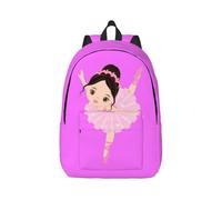 Yyoretp Little Ballerina Dancing Girl - Mochilas de lona con estampado de chica bailarina, mochila deportiva ligera e informal, bolsa multiusos de viaje, Black, S, Casual