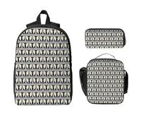 Yyoretp Mochila ajustable versátil de gran capacidad con estampado de plumas de ángel y estuche para lápices, 3 unidades