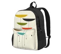 Yyoretp Mochila casual con estampado moderno de mediados de siglo para mujeres y hombres, mochila de computadora de viaje de gran capacidad