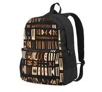 Yyoretp Mochila casual de tela de barro africano con estampado tribal para mujeres y hombres, mochilas de computadora de gran capacidad para viajes y trabajo