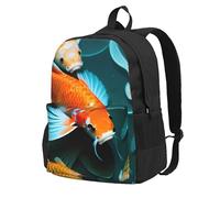 Yyoretp Mochila casual HD con estampado de peces Koi para mujeres y hombres, mochila de computadora de gran capacidad para viajes y trabajo