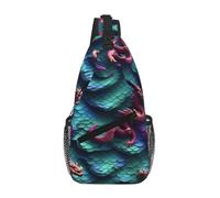 Yyoretp Mochila cruzada con estampado de escamas de dragón mágico en 3D para viajes, senderismo, escalada