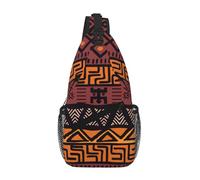 Yyoretp Mochila cruzada de tela de barro africano con estampado tribal para viajes, senderismo, escalada