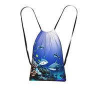 Yyoretp Mochila de cordón con estampado de tiburón para nadar bajo el mar, bolsa de almacenamiento para deportes, playa, natación, gimnasio, viajes.