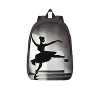 Yyoretp Mochilas de lona con estampado de bailarina, estilo casual, ligera, deportiva, bolsa de viaje multiusos, Black, S, Casual