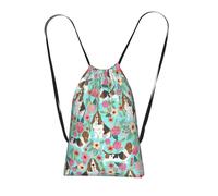 Yyoretp Sweet Basset Hound - Mochila con cordón con estampado floral, bolsa de almacenamiento para deportes, playa, natación, gimnasio, viajes.
