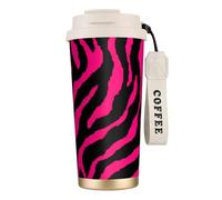 Yyoretp Taza de café aislada a prueba de fugas con estampado de leopardo y tigre de cebra, vaso de viaje doble de acero inoxidable, 18 onzas