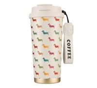 Yyoretp Taza de café aislada a prueba de fugas con estampado de perros salchicha, vaso de viaje de acero inoxidable, 18 onzas