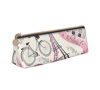 Yyoretp The Paris Tower and a Bicycle Print - Estuche triangular simple para artículos de oficina, cosméticos, artículos de tocador, White, Talla única, Estuche de belleza