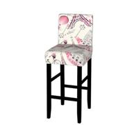 Yyoretp The Paris Tower and a Bicycle Print - Funda para taburete de bar y silla, elástica, lavable, con respaldos